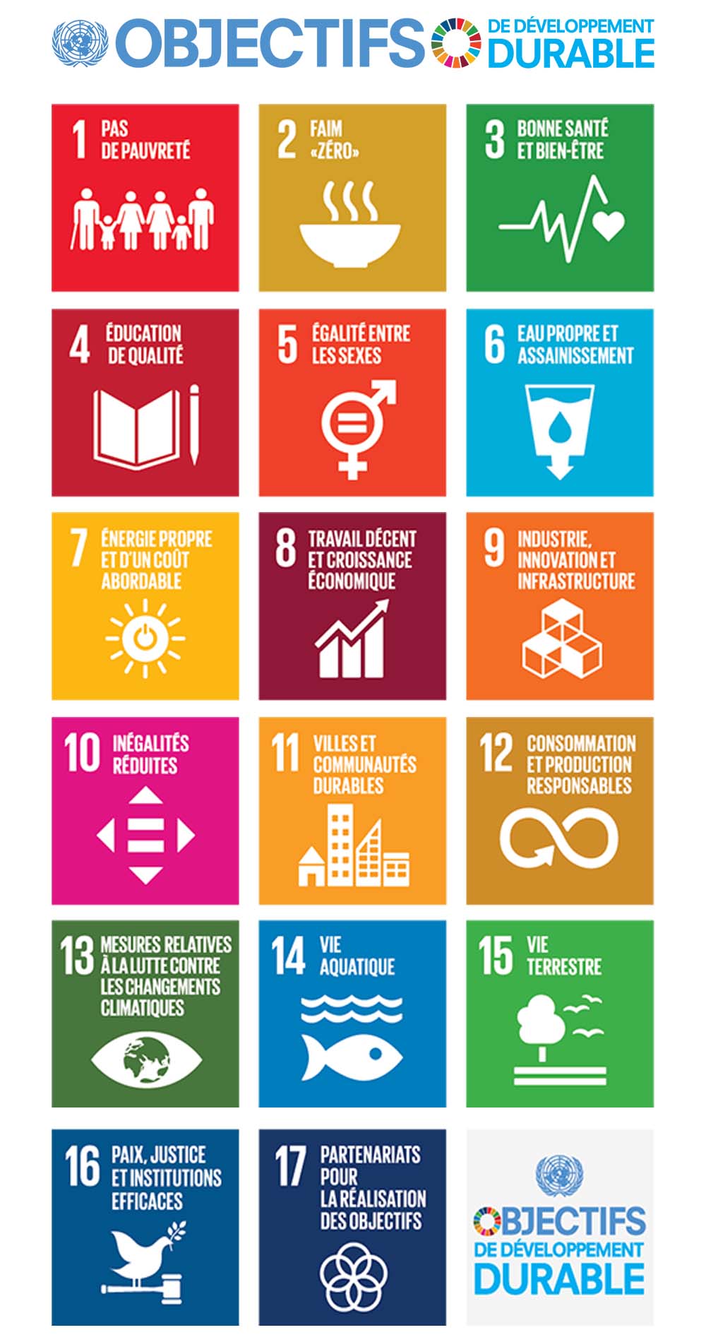 Affiche des objectifs de développement durable de l'ONU, respectant le statut de société à mission